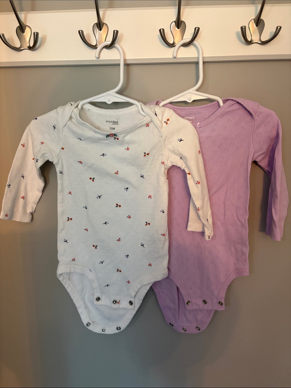 2 18M Carters Long Sleeve Breathable Onesies